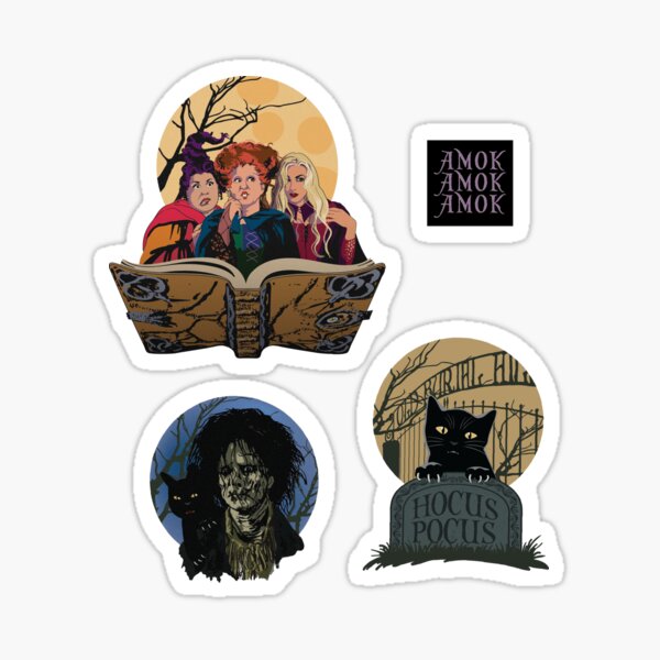 Aperçu de l'œuvre Hocus Pocus Amok ! Amok! Amok! Autocollants créée et vendue par DesignCats.