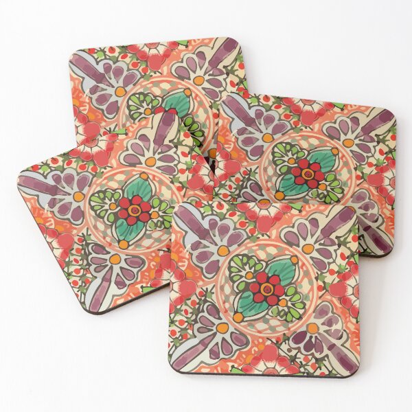 Item preview, Purple ornament maximalist decoration Puebla talavera mexican azulejo tile designed and sold by T-Mex.