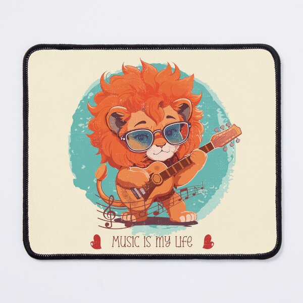 Item preview, Cute baby lion playing guitar - funny saying designed and sold by VichallanStudio.