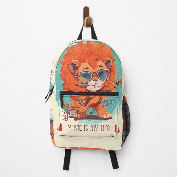 Item preview, Cute baby lion playing guitar - funny saying designed and sold by VichallanStudio.