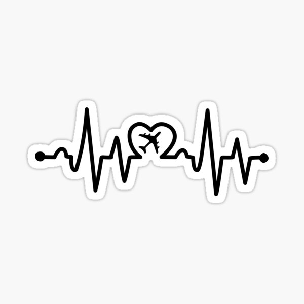 Item preview, Heartbeat with airplane flight crew, flight attendant, aviation lover and aviation enthusiasts designed and sold by AviationArtists.
