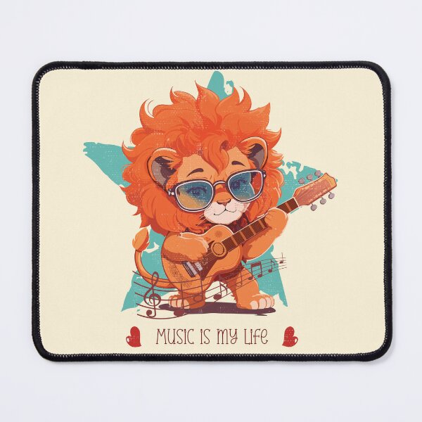 Item preview, Cute baby lion playing guitar - funny saying designed and sold by VichallanStudio.