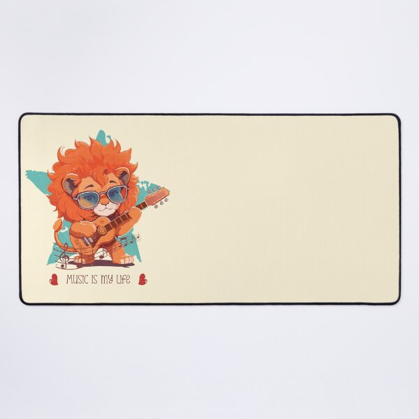 Item preview, Cute baby lion playing guitar - funny saying designed and sold by VichallanStudio.