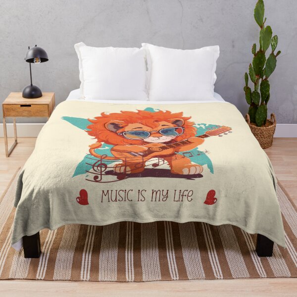 Item preview, Cute baby lion playing guitar - funny saying designed and sold by VichallanStudio.