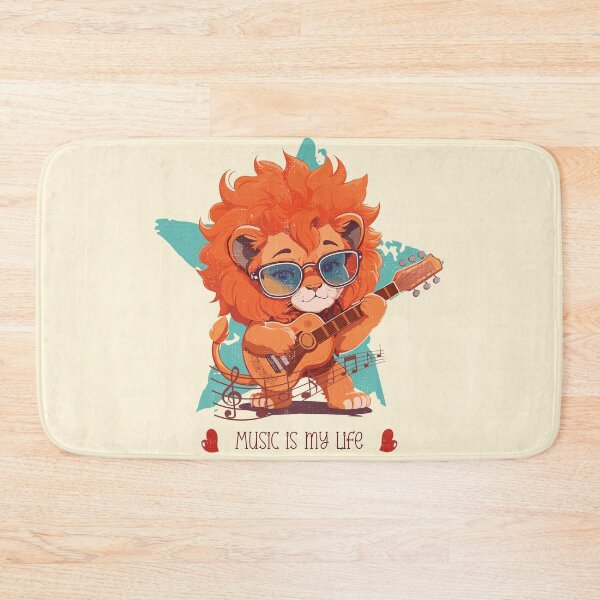 Item preview, Cute baby lion playing guitar - funny saying designed and sold by VichallanStudio.