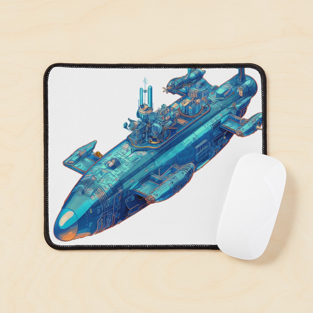 Futuristic Psychedelic Navy Submarine