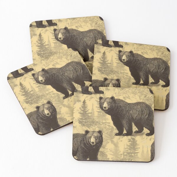 Item preview, Vintage Print with Wild Bear designed and sold by Happy Mood Design.