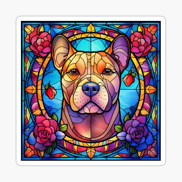 Pitbull/ Pittie stained glass look 20-ounce tumbler/cup