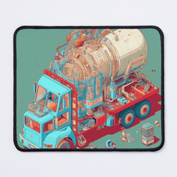 Item preview, Futuristic Psychedelic Cement Truck designed and sold by WallGarden.