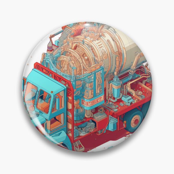 Item preview, Futuristic Psychedelic Cement Truck designed and sold by WallGarden.