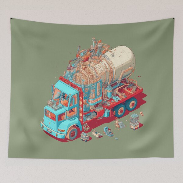 Item preview, Futuristic Psychedelic Cement Truck designed and sold by WallGarden.