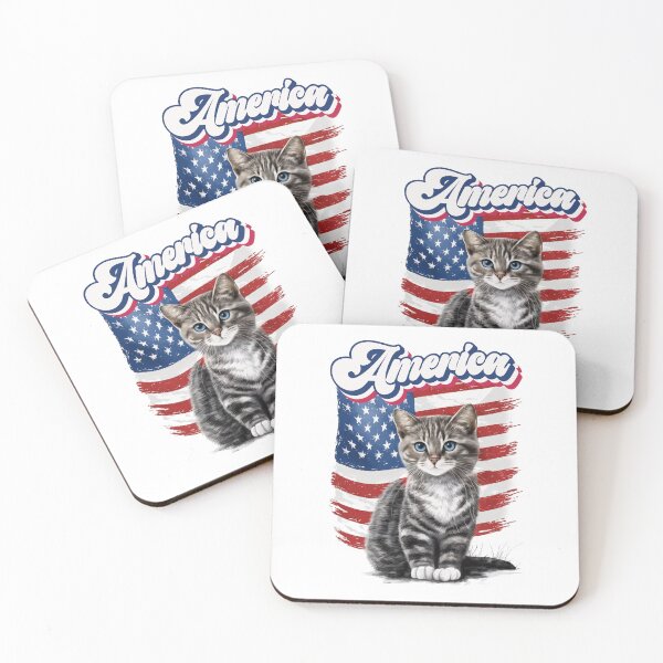 Item preview, Cute America Cat designed and sold by HappyLifeCreate.