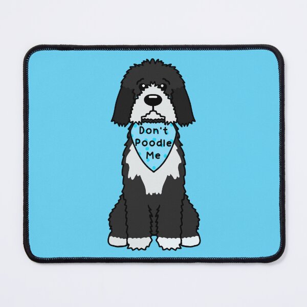 Item preview, Labradoodle poodle cross dog in a don’t poodle me bandana, dog grooming, bernadoodle designed and sold by Aswood25.