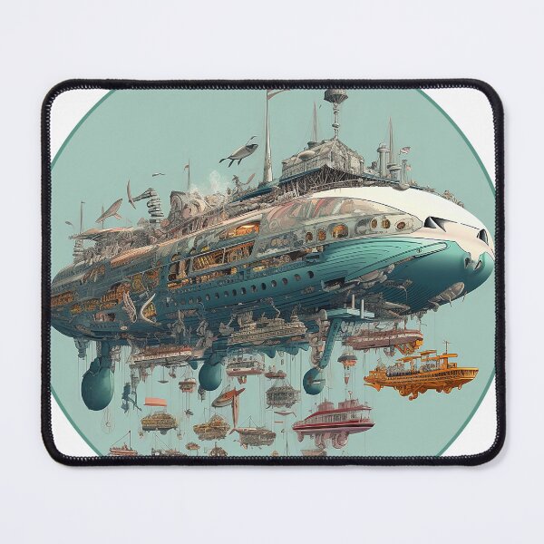 Item preview, Psychedelic Futuristic Style Blimp  designed and sold by WallGarden.