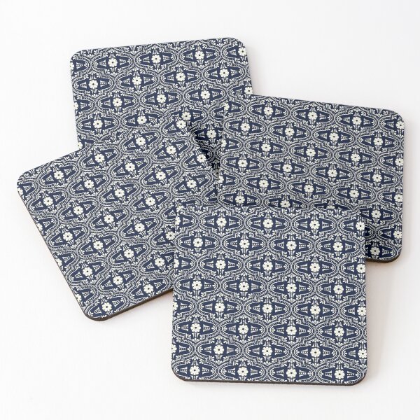Item preview, Navy - Arts and Crafts Inspired Symmetrical Repeat Pattern  designed and sold by OwlMedicine.