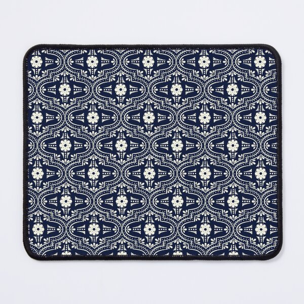 Item preview, Navy - Arts and Crafts Inspired Symmetrical Repeat Pattern designed and sold by OwlMedicine.