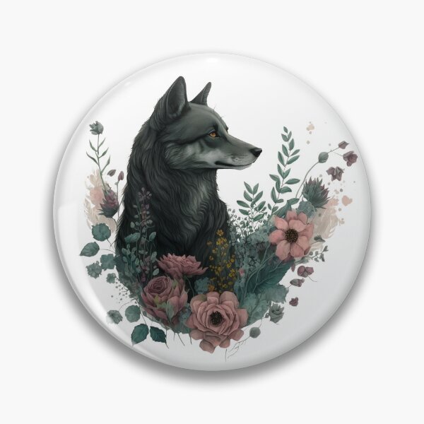 Artikelvorschau, Bunter Wolf mit Blumen entworfen und verkauft von PlayfulPrint.
