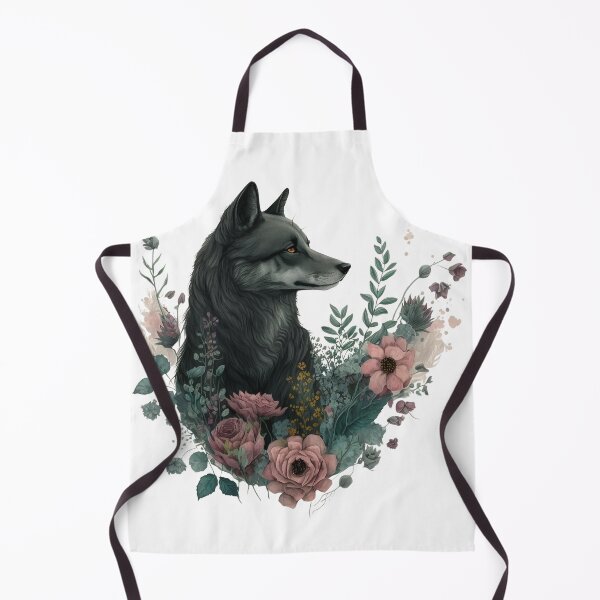 Item preview, Colorful Wolf with Flowers designed and sold by PlayfulPrint.