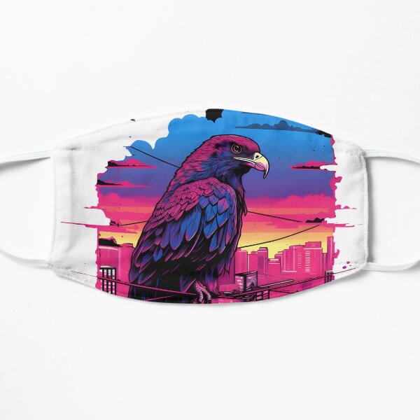 Vaporwave Crow Art Flat Mask