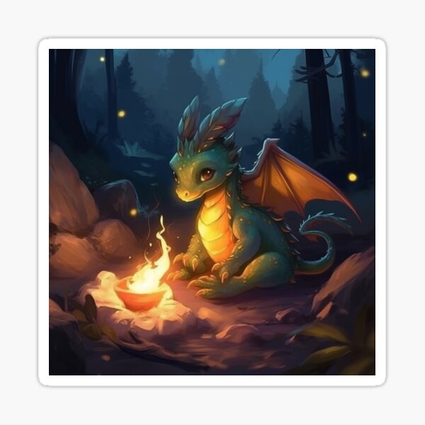 Firelight Dragon Sticker for Sale by FabledEnchants