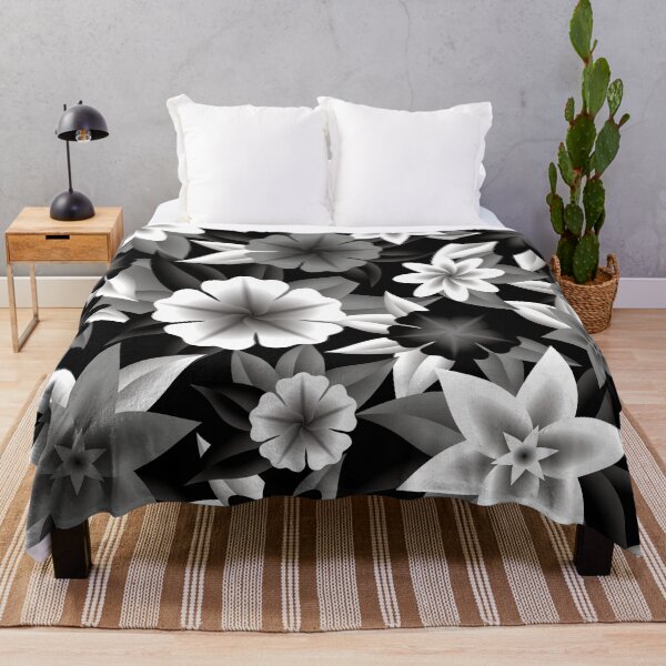 Item preview, Black and white flowerbed pattern designed and sold by Gevrex.
