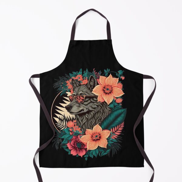 Item preview, Copie de Colorful Wolf with Flowers designed and sold by PlayfulPrint.