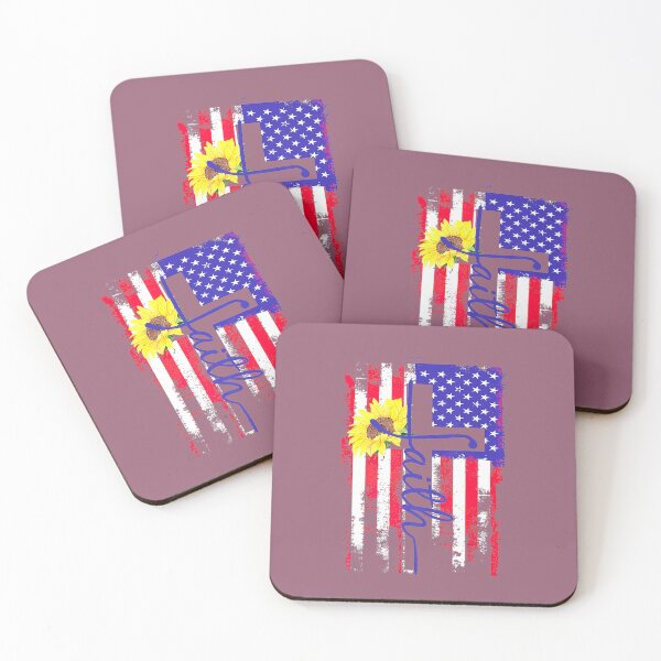 Item preview, Christian Faith Distressed Graphic Flag Sunflower Cross July 	 designed and sold by blaastitpa.