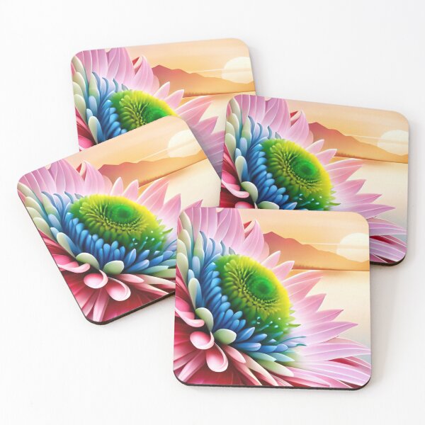Item preview, Vibrant Pink Blue Green Flower with Sunset designed and sold by CartersDen.