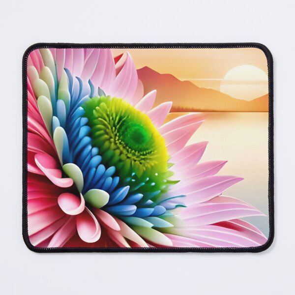 Item preview, Vibrant Pink Blue Green Flower with Sunset designed and sold by CartersDen.