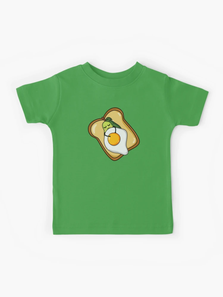 Funny avocado sleeping on a toast with egg Kids T Shirt for Sale by Donutlovers Redbubble