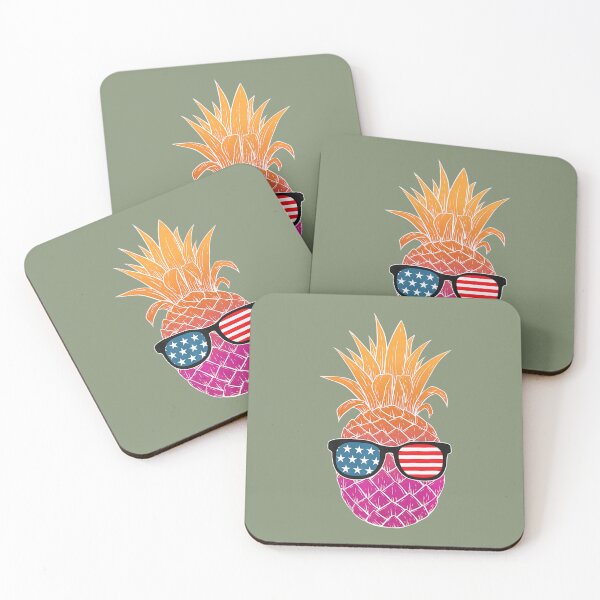 Item preview, Hawaiian Pineapple American Flag Sunglasses 4th Of July Premium 		 designed and sold by parbhamulhema.