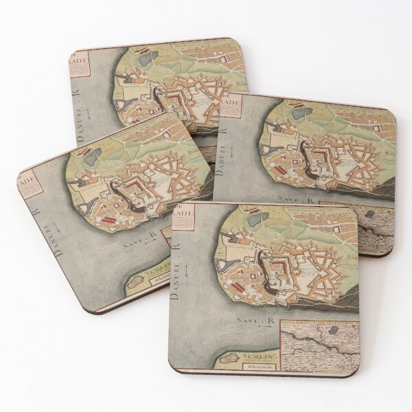 Item preview, Old Belgrade Serbia Map (1700) Vintage Serbian Capital City Atlas designed and sold by BravuraMedia.