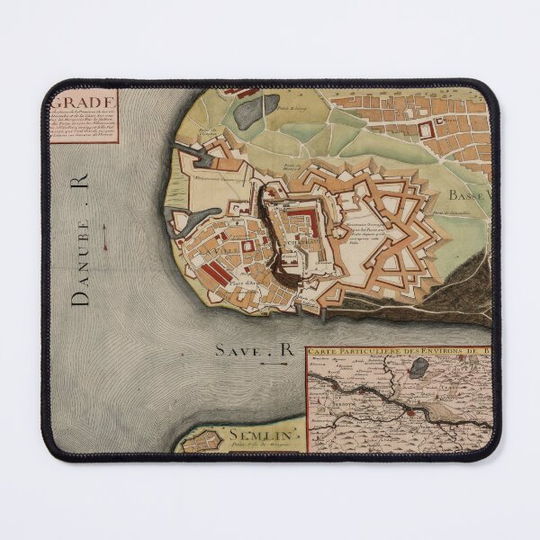 Item preview, Old Belgrade Serbia Map (1700) Vintage Serbian Capital City Atlas designed and sold by BravuraMedia.