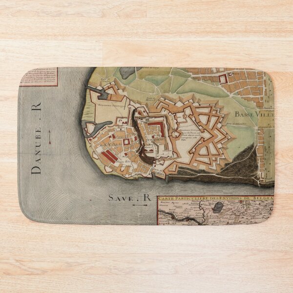 Item preview, Old Belgrade Serbia Map (1700) Vintage Serbian Capital City Atlas designed and sold by BravuraMedia.