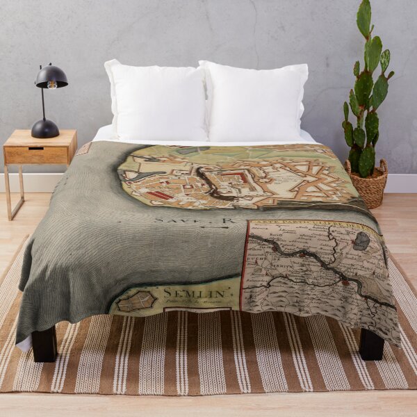Item preview, Old Belgrade Serbia Map (1700) Vintage Serbian Capital City Atlas designed and sold by BravuraMedia.