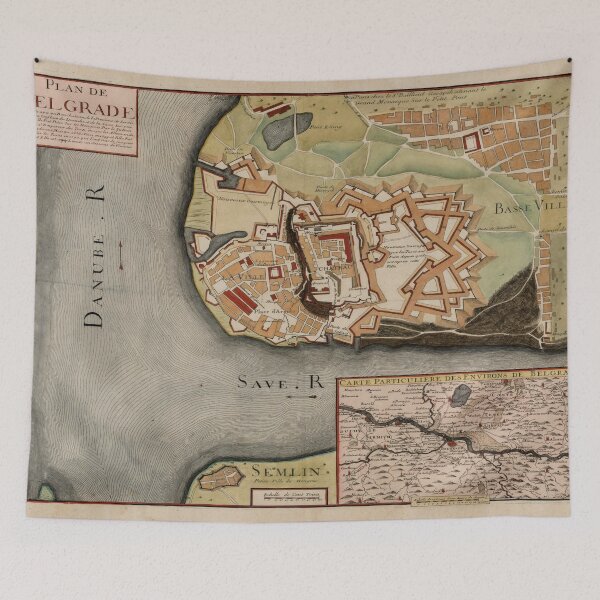Item preview, Old Belgrade Serbia Map (1700) Vintage Serbian Capital City Atlas designed and sold by BravuraMedia.