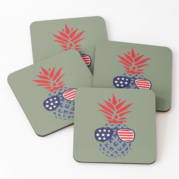 Item preview, Hawaiian Pineapple American Flag Sunglasses 4th of July 		 designed and sold by parbhamulhema.