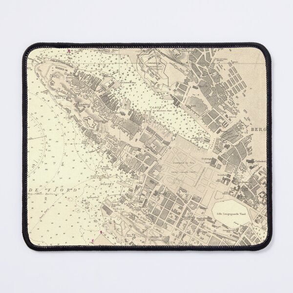 Item preview, Vintage Bergen Norway Map (1888) Norwegian City Environs Atlas designed and sold by BravuraMedia.