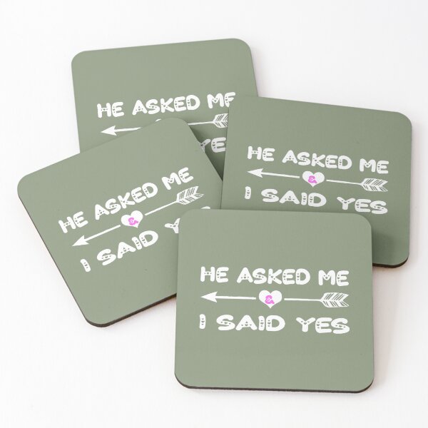 Item preview, He Asked Me And I Said Yes Romantic Couples Matching Tees 		 designed and sold by parbhamulhema.