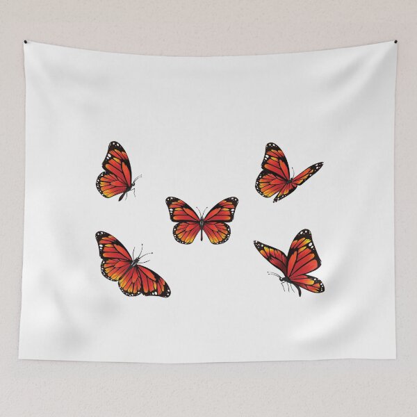 Item preview, red beautiful butterfly flying stickers designed and sold by Eden3.