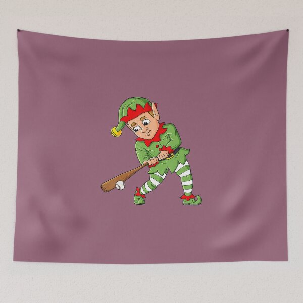 Item preview, Christmas Elf With Baseball Bat Boys Kids Teens Xmas 		 designed and sold by blaastitpa.