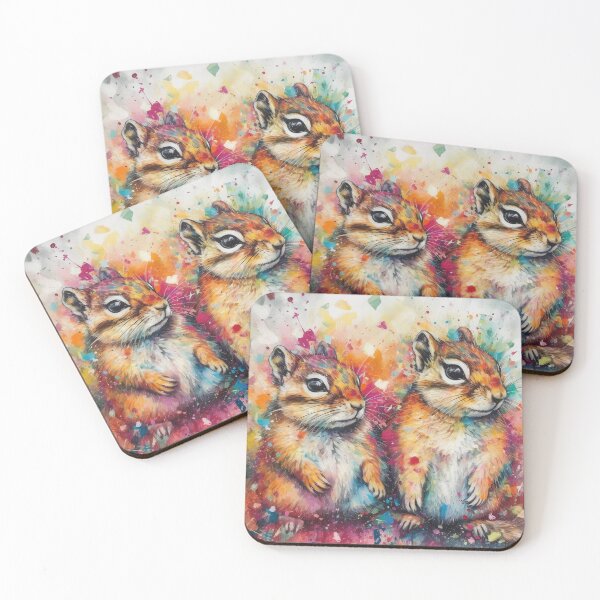Item preview, Modern & Colourful Chipmunks Wall Art by Bodhi designed and sold by artbybodhi.
