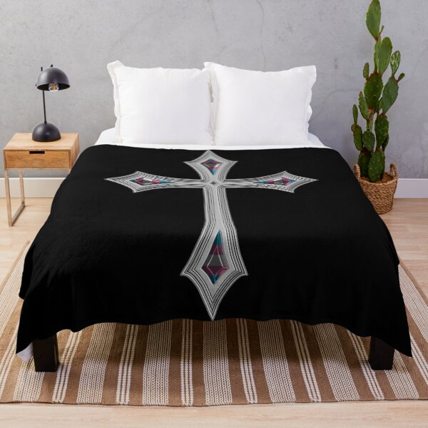 Item preview, Gothic Transgender Pride Gems cross designed and sold by TheirChoice.