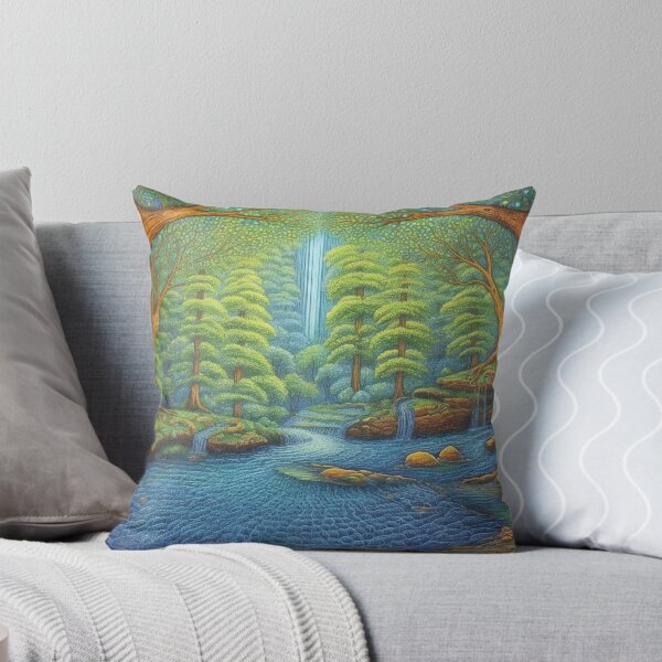 Item preview, River of Serenity: A Lush and Detailed Painting of Trees and Flowing Water designed and sold by decsigns.