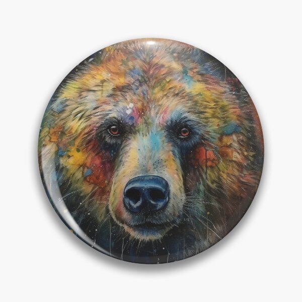 Item preview, Modern & Colourful Grizzly Bear Wall Art by Bodhi designed and sold by artbybodhi.