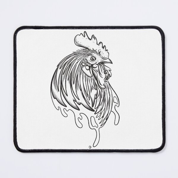Item preview, Rooster tattoo design chicken breeding on the farm designed and sold by LuminOrb.
