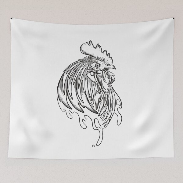 Item preview, Rooster tattoo design chicken breeding on the farm designed and sold by LuminOrb.