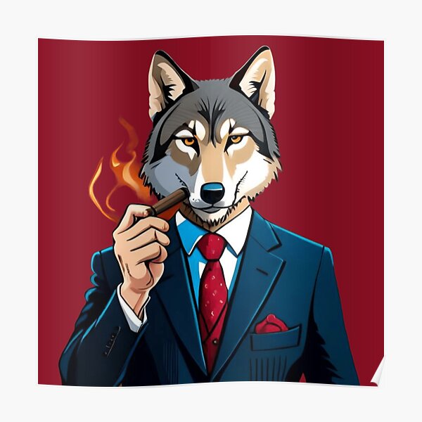 Un portrait sophistiqué d'un loup baron 2.0 Poster