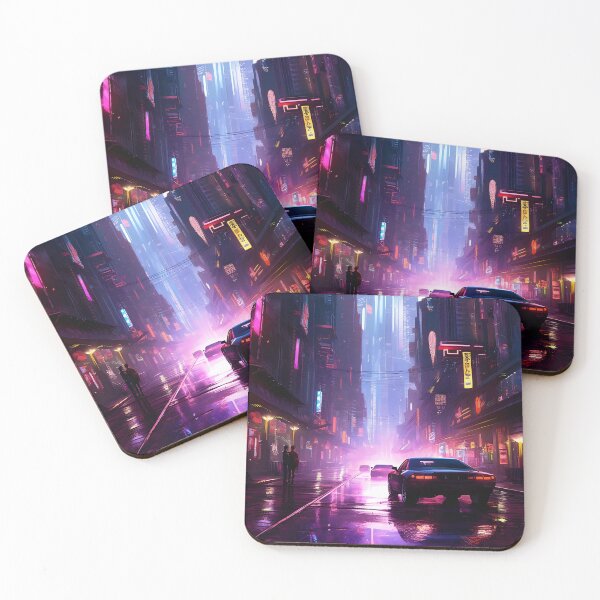 Item preview, Illustration of car on a city street night scene designed and sold by HaberkaDesign.