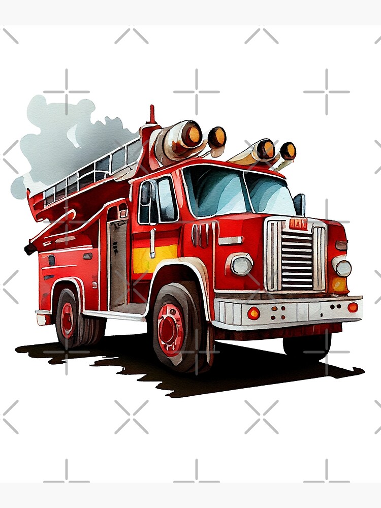 Feuerwehr Drehleiter Kindermotiv Feuerwehrauto' Sticker